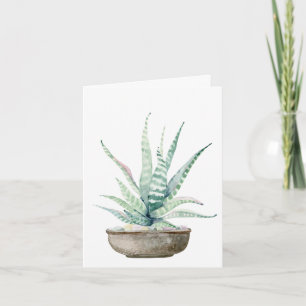 Watercolor Potted Succulent Note Card