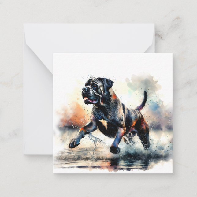 Watercolor powerful Cane Corso dog Card (Front)
