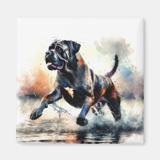 Watercolor powerful Cane Corso dog Magnet (Front)