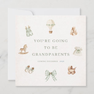 Watercolor pregnancy announcement card grandparent
