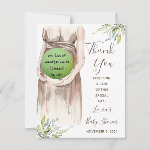 Watercolor Pregnant Mum EOS Lip Balm Shower Favour Card