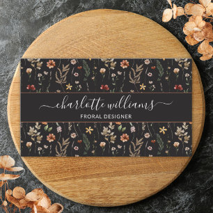 Watercolor Pretty Floral Wild Flower Pattern Business Card