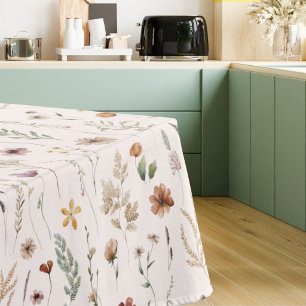 Watercolor Pretty Floral Wild flowers Pattern Tablecloth
