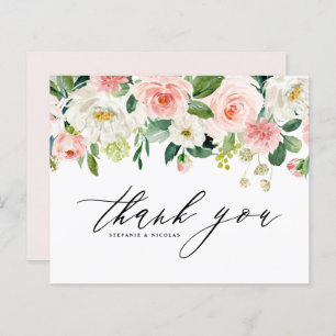 Watercolor Pretty Garden Flowers Thank You Card