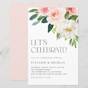 Watercolor Pretty Garden Flowers Wedding Shower