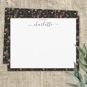 Watercolor Pretty Wildflowers Floral Pattern  Card