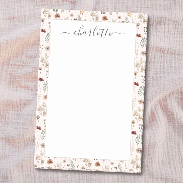 Watercolor Pretty Wildflowers Floral Pattern  Post-it Notes (Creator Uploaded)