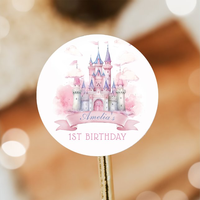 Watercolor Princess Castle Birthday Sticker (Creator Uploaded)