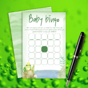 Watercolor Princess Frog Baby Shower bingo game