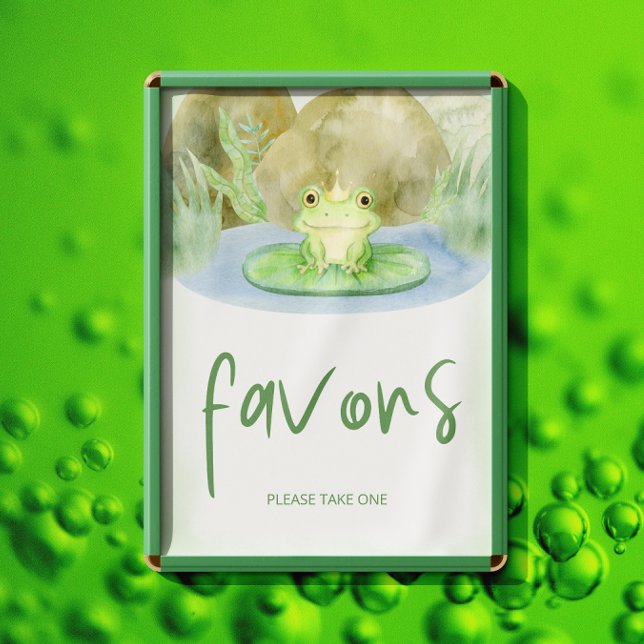 Watercolor Princess Frog Baby Shower Favours Poster (Creator Uploaded)