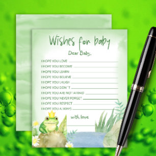 Watercolor Princess Frog Wishes for Baby
