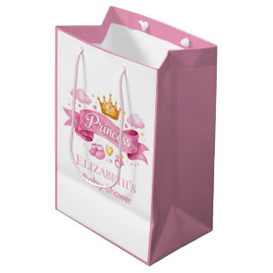 Watercolor Princess Pink Girl Baby Shower Medium Gift Bag
