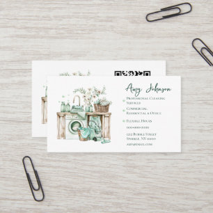 Watercolor Professional Cleaning Business Card