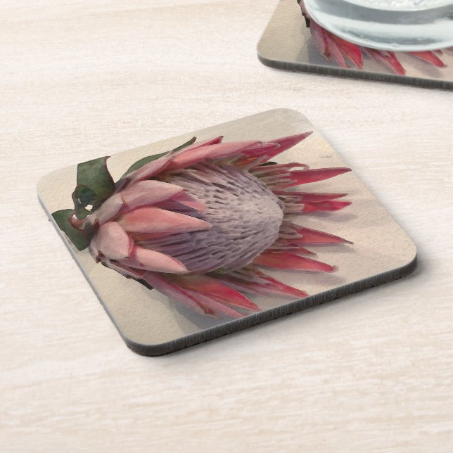 Watercolor Protea Coaster (Left Side)