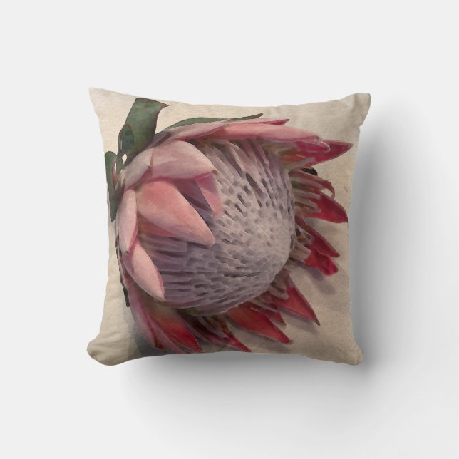 Watercolor Protea Pillow Variant sizes (Front)
