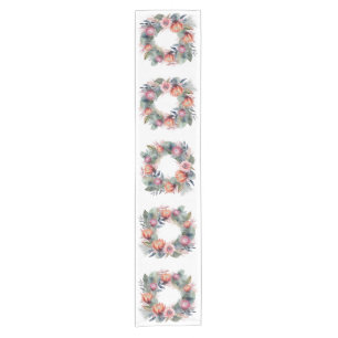 Watercolor Protea wreath Table runner