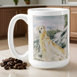 Watercolor Proud Golden Retriever Dog Personalize Coffee Mug