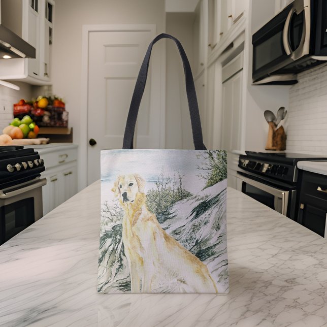 Watercolor Proud Golden Retriever Dog Tote Bag (Creator Uploaded)
