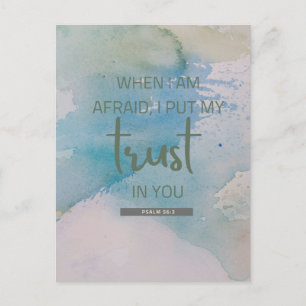 Watercolor Psalm 56:3 Postcard
