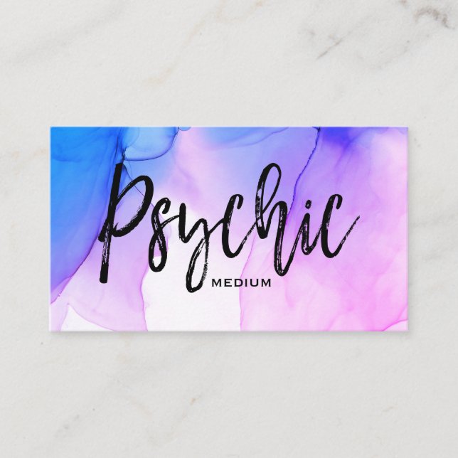*~* Watercolor Psychic Medium Reader Metaphysical Business Card (Front)