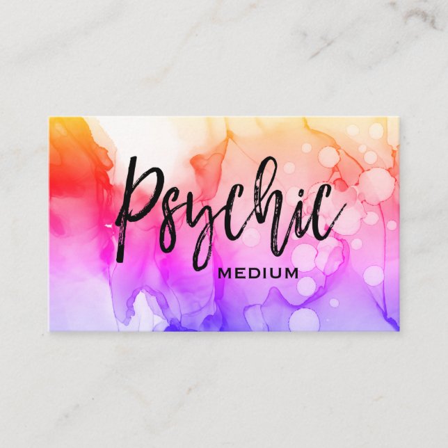 *~* Watercolor Psychic Medium Spirit Communication Business Card (Front)