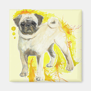 Watercolor Pug Art Magnet