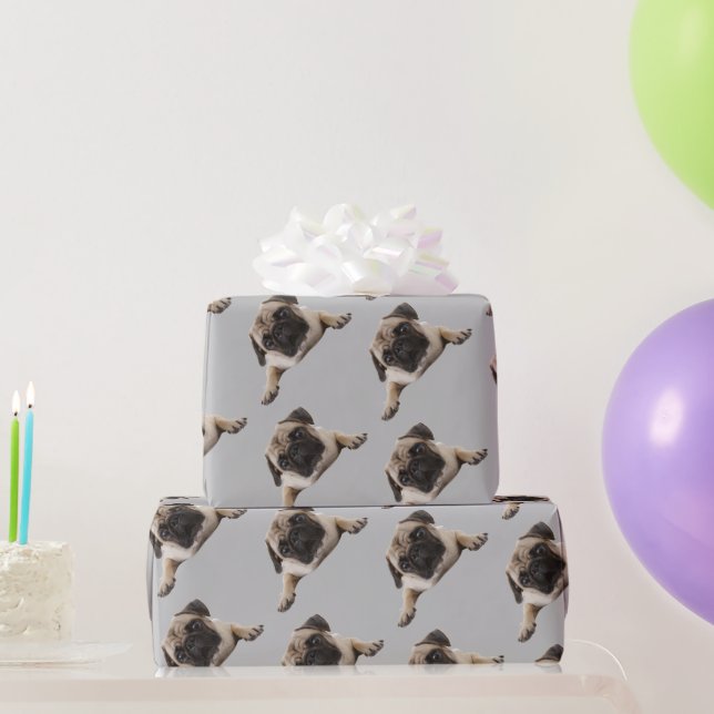 Watercolor Pug  Dog Pet Animal Fun Art   Wrapping Paper (Party Gifts)
