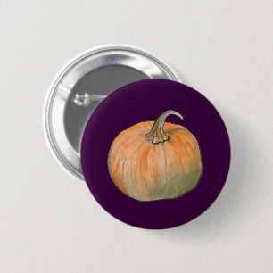 Watercolor Pumpkin 6 Cm Round Badge