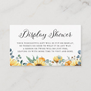 Watercolor Pumpkin and Sunflower Display Shower Enclosure Card