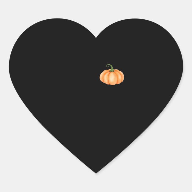 Watercolor Pumpkin – Autumn and Halloween Design O Heart Sticker (Front)