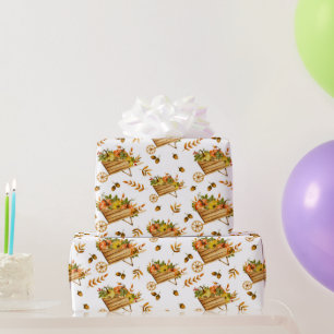 Watercolor Pumpkin Autumn Pattern Wrapping Paper
