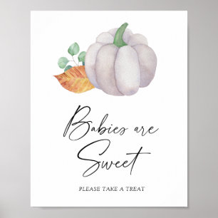 Watercolor pumpkin - babies are sweet poster
