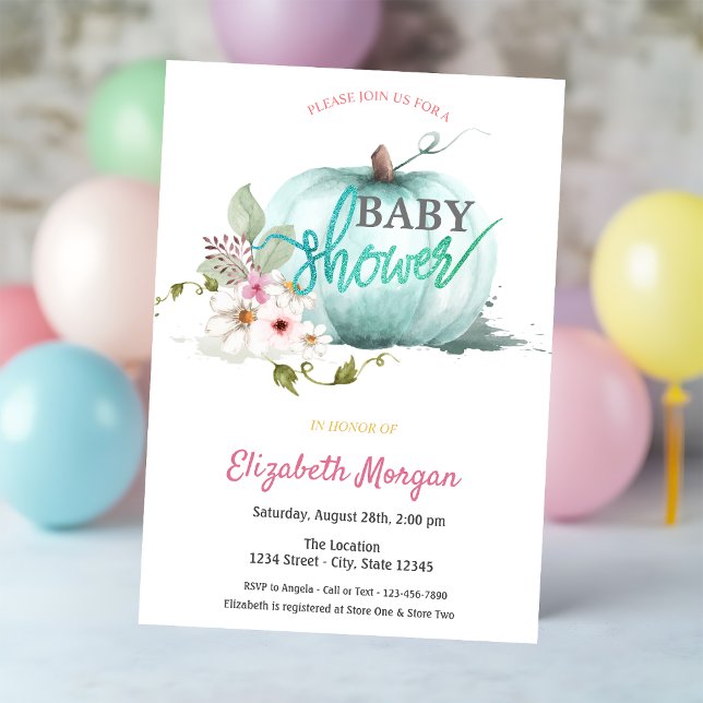 Watercolor Pumpkin Baby Shower  Invitation (Creator Uploaded)