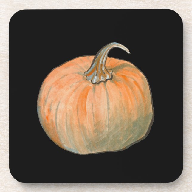 Watercolor Pumpkin Coaster (Front)
