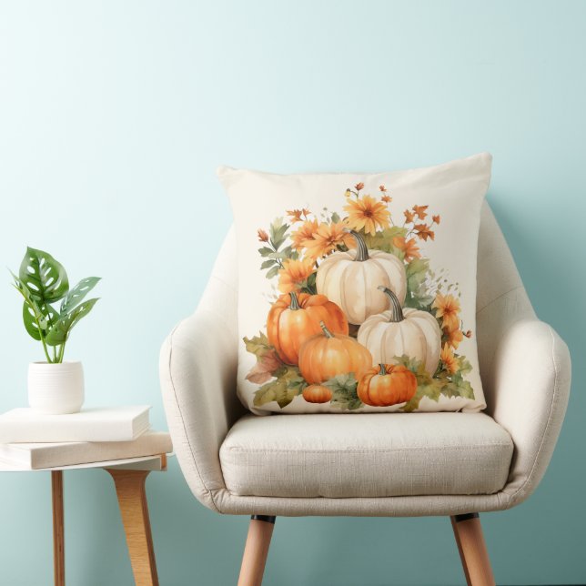 Watercolor Pumpkin Cushion (Chair)
