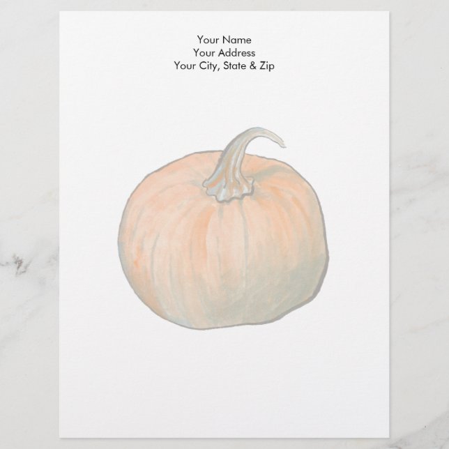 Watercolor Pumpkin Custom Letterhead (Front)