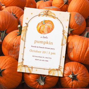 Watercolor Pumpkin Dinner Party Invitation