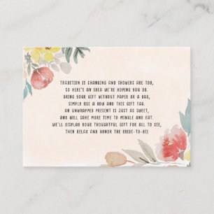 Watercolor Pumpkin display bridal shower Enclosure Card