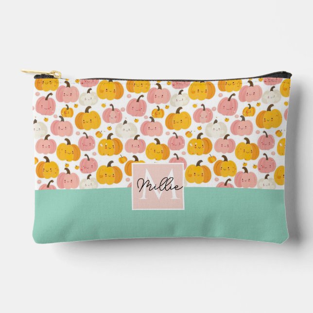 Watercolor Pumpkin Fall Pattern  Accessory Pouch (Front)