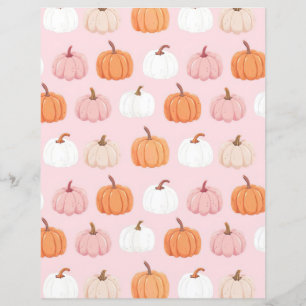 watercolor pumpkin fall pattern scrapbook paper