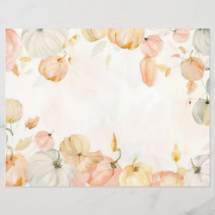 watercolor pumpkin fall pattern scrapbook paper