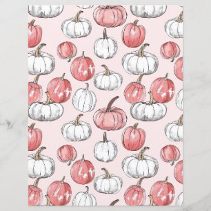 watercolor pumpkin fall pattern scrapbook paper