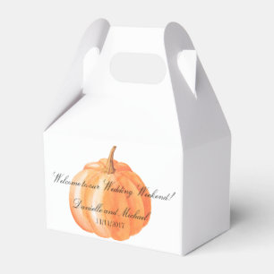Watercolor Pumpkin Fall Wedding Gable Favour Boxes