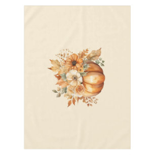 Watercolor Pumpkin Floral Design- Tablecloth