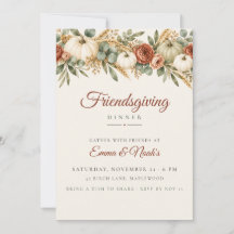 Watercolor Pumpkin Friendsgiving Dinner