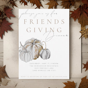 Watercolor Pumpkin Friendsgiving Dinner Invitation