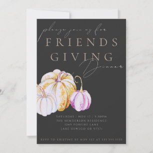 Watercolor Pumpkin Friendsgiving Dinner Invitation