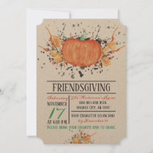 Watercolor Pumpkin Friendsgiving Invitation