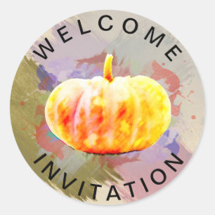 Watercolor Pumpkin Halloween Little Fall Season Classic Round Sticker