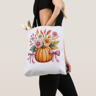 Watercolor Pumpkin Halloween T-Shirt – Cute Autumn Tote Bag